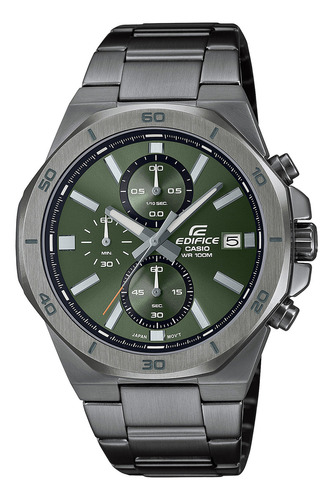 Reloj Hombre Casio Efv-640dc-3avudf Edifice Color De La Correa Negro Color Del Bisel Negro Color Del Fondo Verde