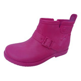 Botas Lluvia Goma Nena Bajas Fuxia Y Negro