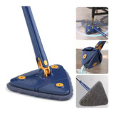 Mop Triangular Limpeza Esfregão Giratório Ajustável 1 Refil Cor Azul-marinho