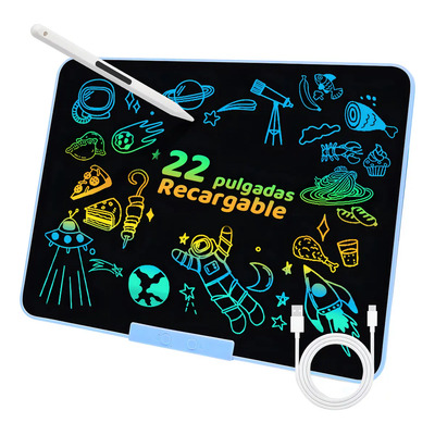 22in Pizarra Magica Tablet Dibujo Lcd Recargable Juguetes Ninos Regalos Bolígrafo Electrónico Magnético Color Azul Nasjac | Meses sin interés