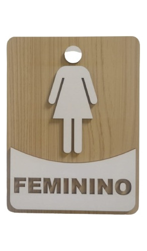 Placa Sinalização Banheiro Feminino Decoração 20x15