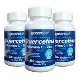 (3 Pzas) Quercetina, Vitamina C Y Zinc (60 Caps) Greenside