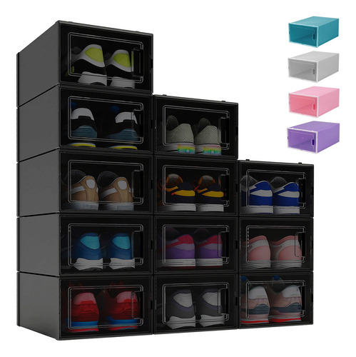 Cajas Organizadoras Cajoneras Apilables Para Zapatos 12 Pzs