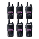 Kit 6 Radio Ht Comunicador Baofeng Dual Band Uv82 Radio Fm