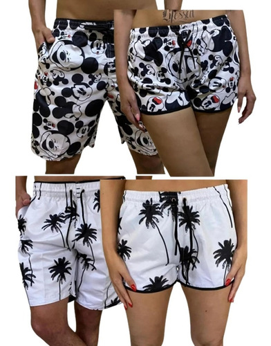 Short De Praia Masculino Kit Casal Praiano 4 Pçs Promoção