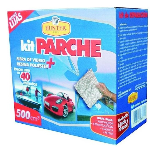 Kit Parche Fibra De Vidrio 250 - Embarcacion, Auto, Pileta