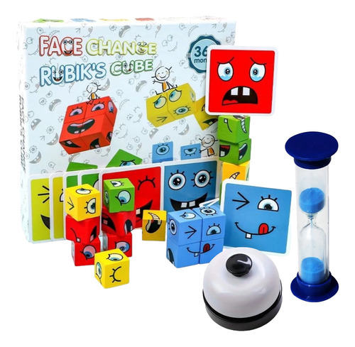 Puzzle Expresiones Faciales Con Timbre Y Reloj Arena 