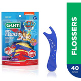 Gum 40 Flossers Paw Patrol, Hilo Dental Con Mango Para Niños
