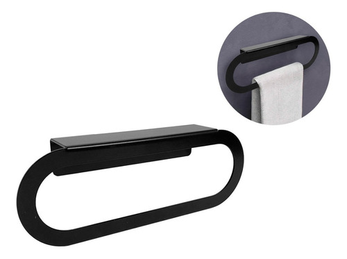 Toallero Recto De Baño 26cm Acero Inoxidable Negro Sanitario