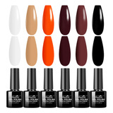 Imtiti Juego De Esmaltes De Uas De Gel, 6 Colores, Negro, Bl