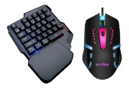 Kit Teclado Mouse Usb Rgb Led Multimídia  Gamer Jogador Nf