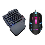 Kit Teclado Mouse Usb Rgb Led Multimídia  Gamer Jogador Nf