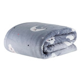 Cobertor Manta Blanket Queen 300g Belinha Cinza  - Kacyumara