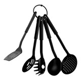 Set 5 Utensilios Nylon Espátula Cucharon Para Ceramic Teflon