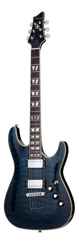 Guitarra Eléctrica Schecter C-1 Custom De Arce/caoba See-thru Blue Con Diapasón De Ébano