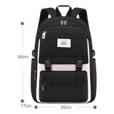 Mochila Moderna De Nylon Sólido Para Adolescentes, Bolsa De Color Rosa Claro