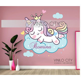 Vinil Decorativo Infantil Unicornio Durmiendo En La Nube 