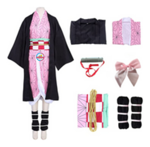 Conjunto Cosplay De Nezuko  Kamado Disfraz Anime Adulto Envio Gratis