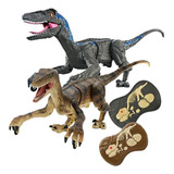 1 2pcs Control Remoto Caminando Rugido Velociraptor