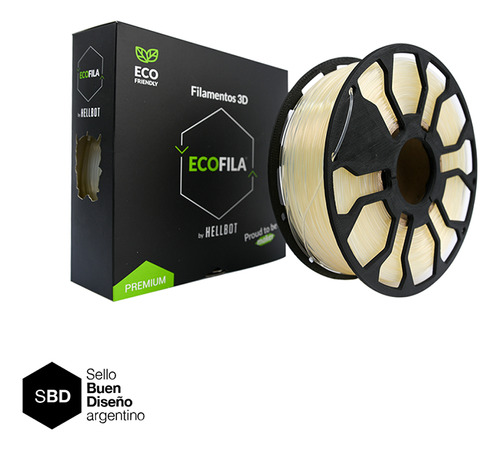 Filamento 3d Ecofila Hellbot De 1.75mm Y 1kg Natural Cristal