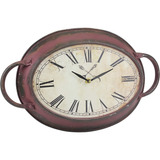 Stonebriar - Reloj De Pared Ovalado De Metal Oxidado  Color 