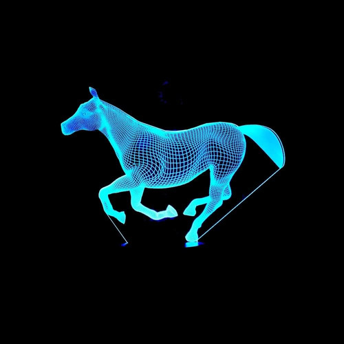 Xdorra Horse Lámpara De Dormitorio Para Niñas Con Luz 3d, 7