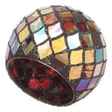 Soporte De Té De Cristal De Mosaico Romántico Decorativo Roj
