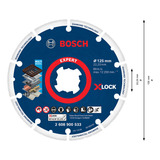 Disco Diamantado Para Metal Bosch X-lock 125mm