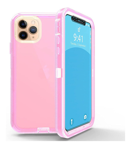 Case Rosa Uso Rudo 360 Para iPhone Antishock 3 En 1 Acrigel 