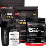 2x 6 Six Protein 2kg + 900g + Creatina + Coq - Bodybuilders