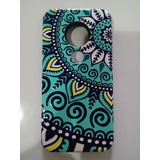 Funda Mandala Verde Azul Compatible Con Motorola G7 Play