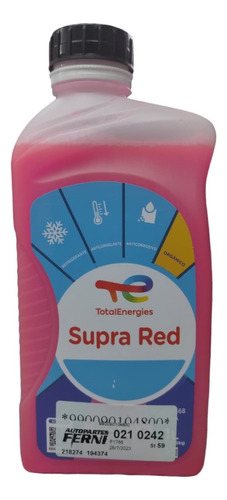 Liquido Refrigerante Rojo Concentrado Total 1 Lt