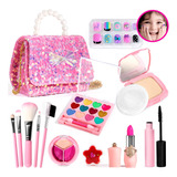 Kit De Maquillaje Infantil Para Nina Con Unas A Presion Y Ri