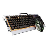 Combo Mouse Y Teclado Gamer Usb K33 Luz Led Cable Mallado 32