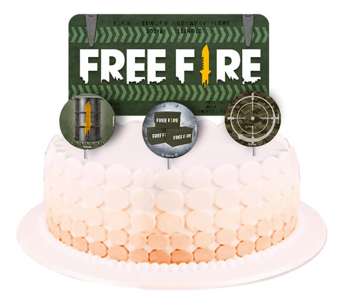 Free Fire Topo De Bolo Festa Aniversario