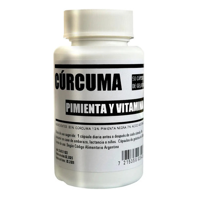 50 Capsulas De Curcuma Concentrada Con Pimienta Negra! | MercadoLibre