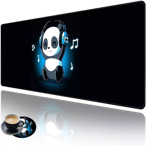 Mousepads Gamer Panda Con Audifonos Xl 90x40 Cm Antideslizan