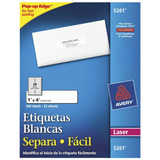 Etiqueta Avery Con Adhesivo Laser 1x4 - 5261 - Color Bla /vc