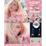 Aretes Largos Dorados Style Rosé Blackpink Moda Coreana Kpop