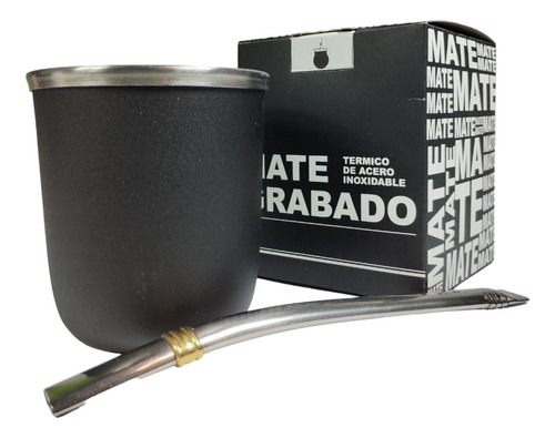 Mate Termico Acero Inoxidable Tipo Tacita + Caja Y Bombilla