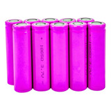 Pack 10 Baterias 18650 3.7 Voltios Planas Litio Recargable Rosa 