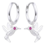 Aros Argollas Huggies De Colibrí Micro Cubic 14mm