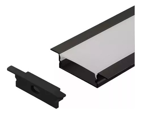 Kit 4 Perfil Led Embutir Slim Alumínio 2 Metro C/ Acabamento