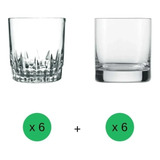 Set Vasos Whisky Talkado Vidrio Diseño Nadir Rigolleau X 12