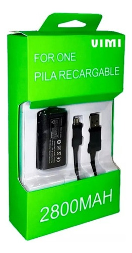 Pila Recarga Y Cable 2.7m Para Control Xbox One Y Modelo S