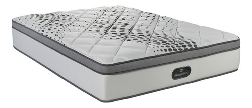 Colchón 2 Plazas De Resortes Simmons Beautysleep Blanco Y Gris - 140cm X 190cm X 34cm Con Euro Pillow