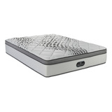 Colchón 2 Plazas De Resortes Simmons Beautysleep Blanco Y Gris - 140cm X 190cm X 34cm Con Euro Pillow