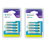 Pilas Recargables Aaa Nimh 600 Mah Steren 8 Piezas