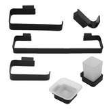 Juego De 6 Accesorios Para Baño Negro Mate Minimalista