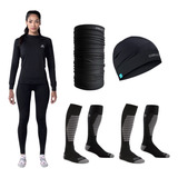 Equipo Térmico Dama Frizado Grueso+cuello+gorro+2medias Oslo